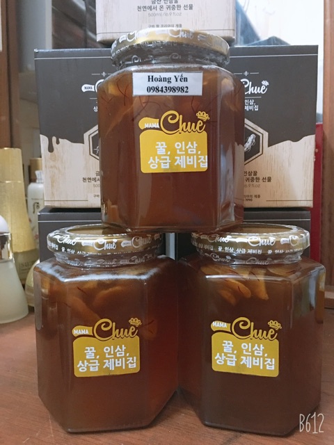 [1 Hũ 500ml] Sâm nghệ tây mật ong mama chue Hàn Quốc -date 2024-sâm saffron korea red ginseng