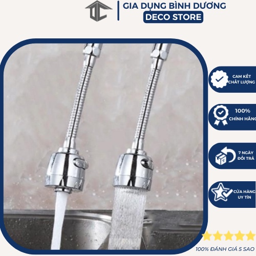 Vòi Nước Tăng Áp Inox - Có Nút Điều Chỉnh Xoay 360