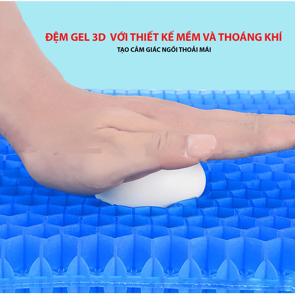 Đệm Ngồi 2 Lớp 3D Thoáng Khí - Nệm Lót Ghế Cao Su Non