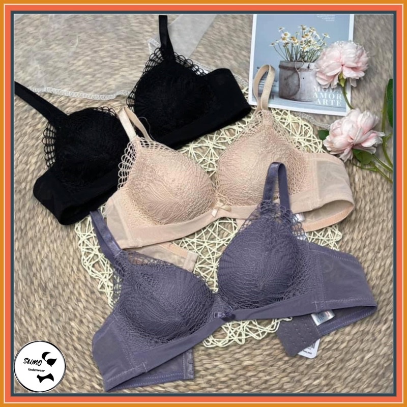 Áo lót nữ ren mềm C.X.G cao cấp, không gọng thoải mái khi mặc, mút đệm bàn tay 3cm ôm nâng đẩy ngực đẹp. Mã ML03