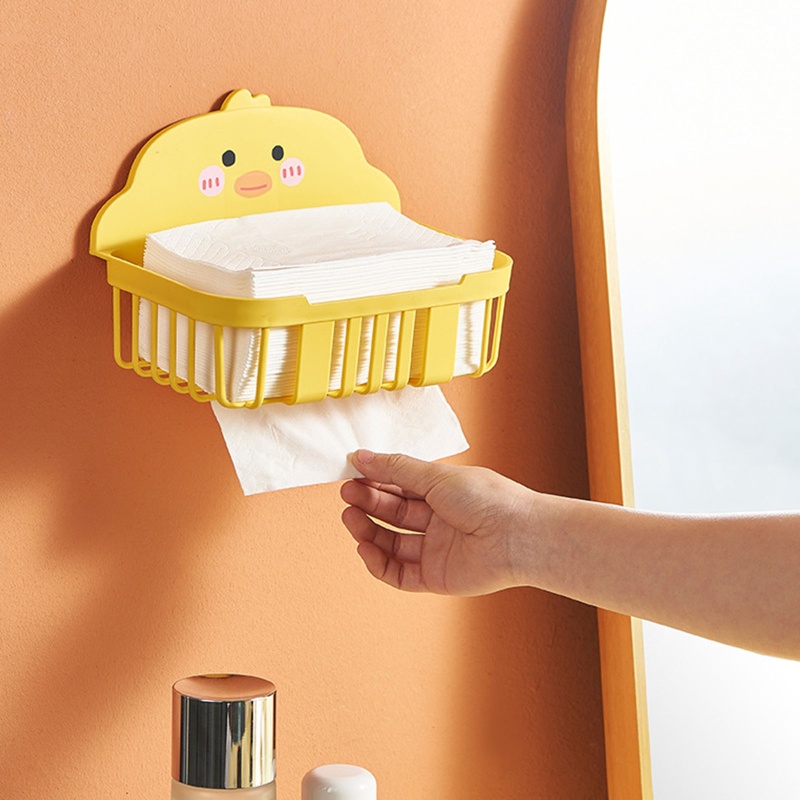Hộp Đựng Khăn Giấy Gắn Tường Hình Vịt Vàng Nhỏ Nhắn