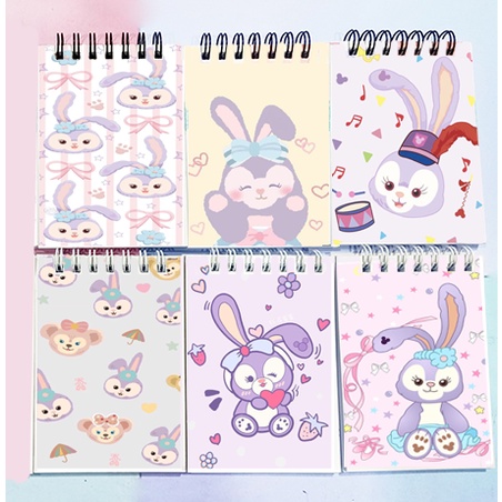 Sổ lò xo mini gấu dâu tây lotso LXD53 A7 100 trang cáo lina thỏ stella vịt nomo duck sổ note dễ thương DF friends