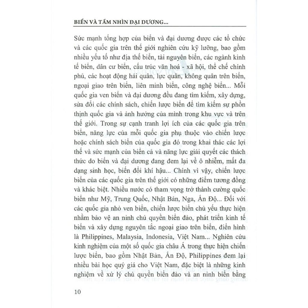 Sách - Biển Và Tầm Nhìn Đại Dương - Gợi Ý Chính Sách Từ Trường Hợp Nhật Bản Ấn Độ Và Philippines