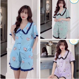 Đồ bộ mặc nhà lụa thái, quần đùi.