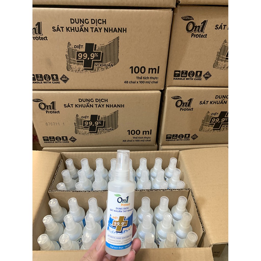 Thùng 48 chai dung dịch sát khuẩn tay nhanh ON1 protect hương BamBoo Charcoal  C0201