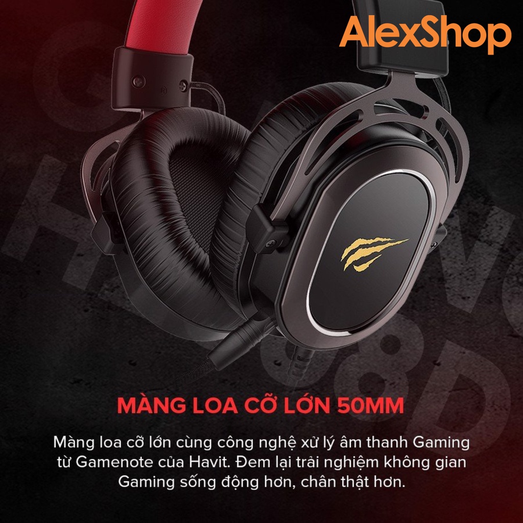 Tai Nghe Gaming Havit H2008D Màn Loa Cực Lớn 50mm Chính Hãng - Bảo Hành 1 Đổi 1 12 Tháng