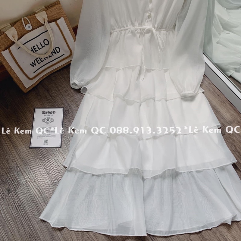Váy Tiểu Thư  ❤️  Váy Đi Tiệc Tay Dài 5 Tầng ❤️ Ảnh Thật Video Shop LEMIE by lekemqc