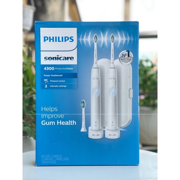 BỘ ĐÔI BÀN CHẢI ĐIỆN PHILIPS SONICARE 4300