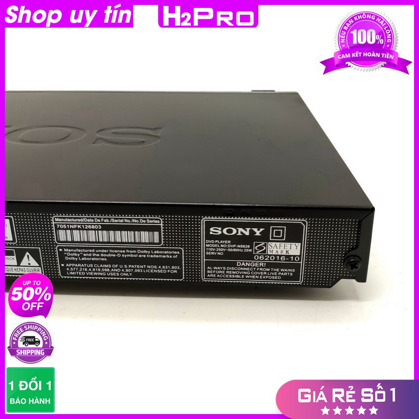 [RẺ VÔ ĐỊCH] Đầu đĩa DVD Sony DVP-NS628P H2Pro USB-Thẻ nhớ,tích hợp loa và 2 cổng cắm loa rời, đầu dvd karaoke sony cao 