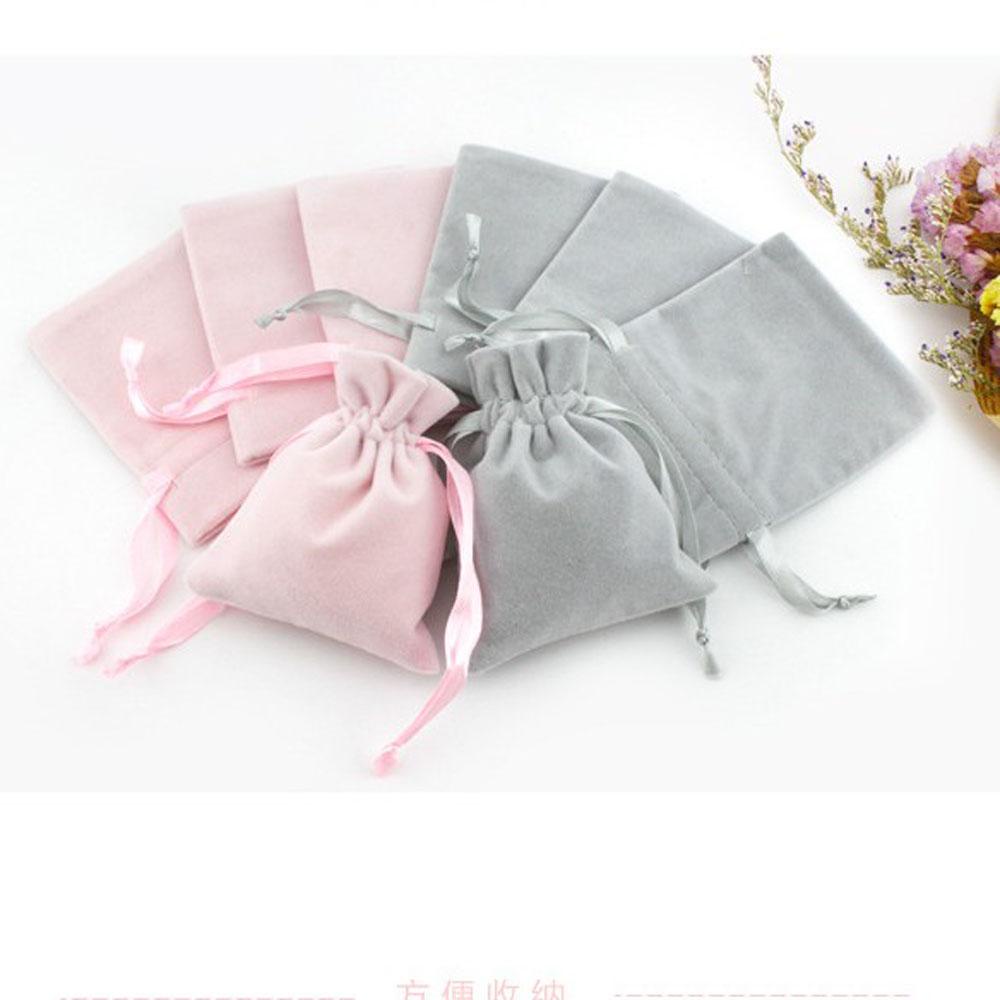 PEWANY Set 5 Túi Nhung Đựng Trang Sức Màu Hồng Kích Thước 8x10cm