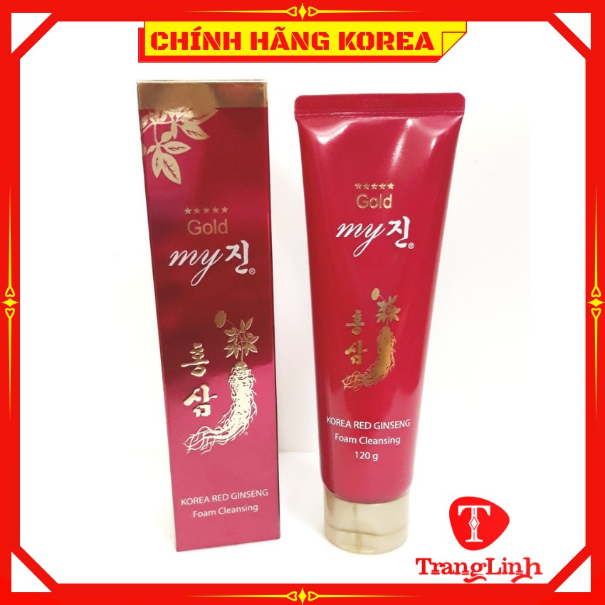 Sữa rửa mặt hồng sâm My Gold hàn quốc, tuýp 120gr - Sữa rửa mặt sâm đỏ My Gold chính hãng - tranglinh