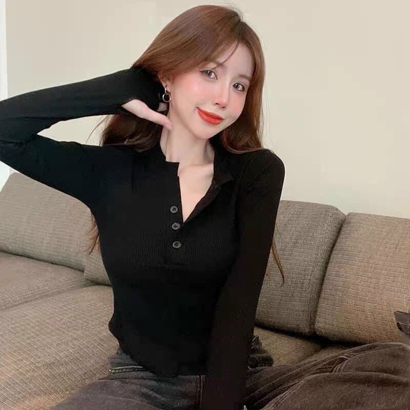 [Mã 11FASHIONSALE1 giảm 10K đơn 50K] Áo thun body vạt bầu tay dài cổ V | BigBuy360 - bigbuy360.vn