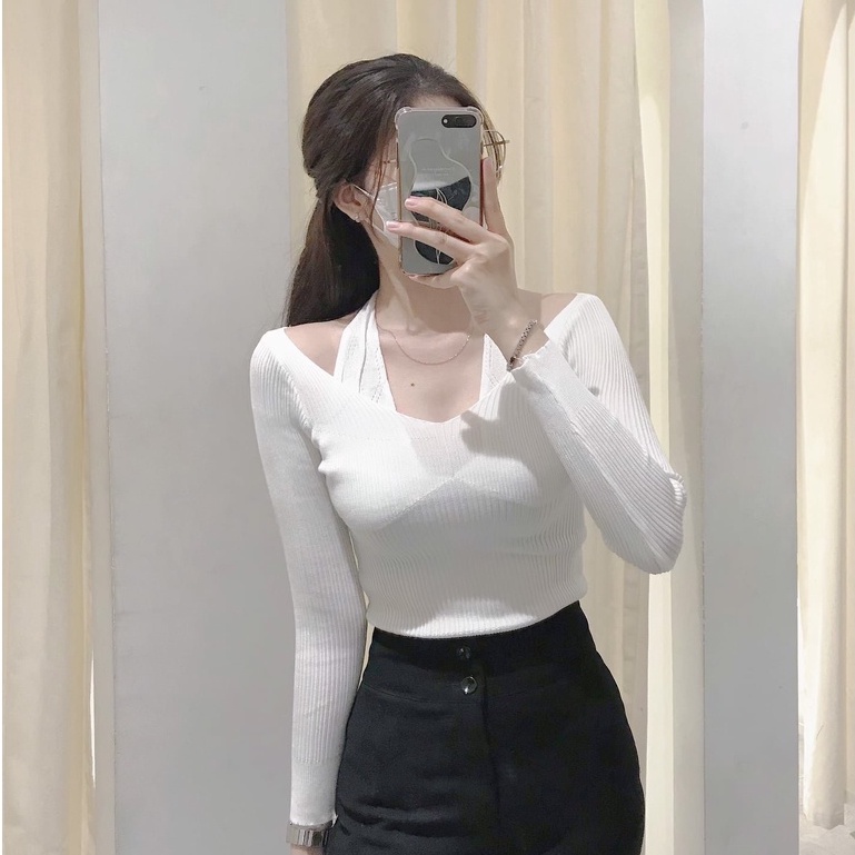 Áo Kiểu Nữ Tay Dài Form Ôm Ulzzang - Nabishop1234 Mã KIEU006 (ẢNH THẬT)