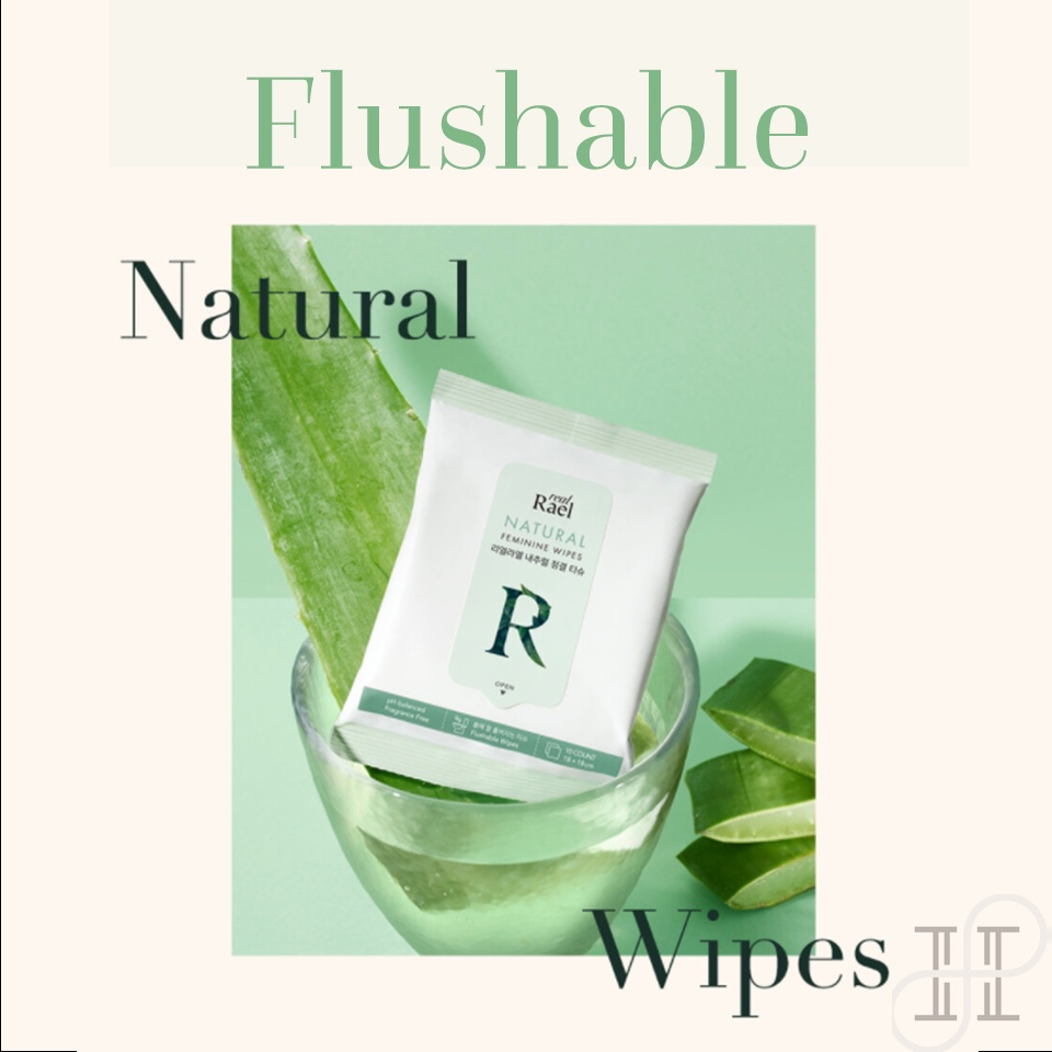 Korea Rael Natural Feminine Wipes I Intimate Wipes I Flushable Wipes I không gây dị ứng I Sensitive Skin