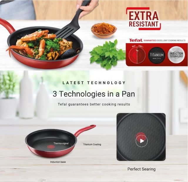 Chảo Tefal chống dính sâu lòng cao cấp đáy từ với công nghệ chống dính vượt trội siêu bền