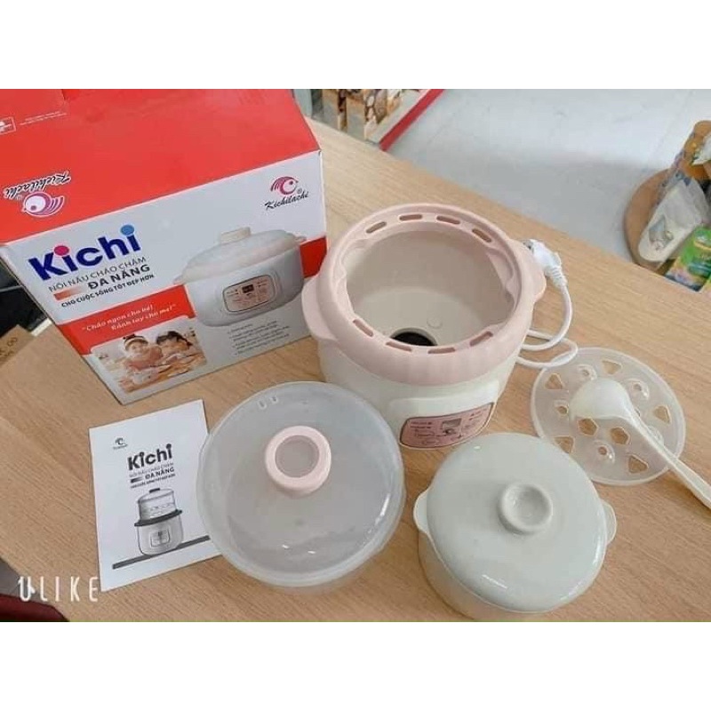 Nồi Nấu Cháo Chậm, Ninh Hầm, Hấp Cách Thuỷ Kichilachi Cho Bé Ăn Dặm