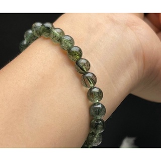 chuỗi thạch anh tóc xanh 6mm VIP