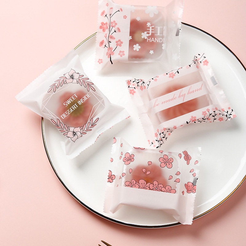 Set 100 túi đựng bánh trung thu/ bánh quy/ kẹo OSSAYI thiết kế thủ công nhiều kiểu dáng đáng yêu cho lễ trung thu