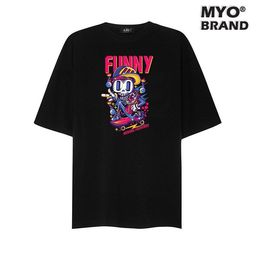 Áo Phông Tay Lỡ MYO Vải Cotton In Hình Funny 2698