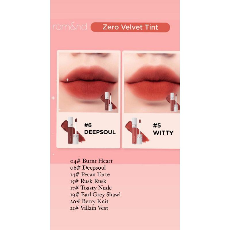 [CHÍNH HÃNG] Son Romand kem lì ⚡FREE SHIP⚡ zero velvet tint (màu 14, 15,17) được ưa chuộng nhất. | BigBuy360 - bigbuy360.vn