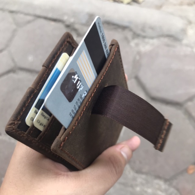 Ví kẹp tiền Money Clip da bò sáp cho nam