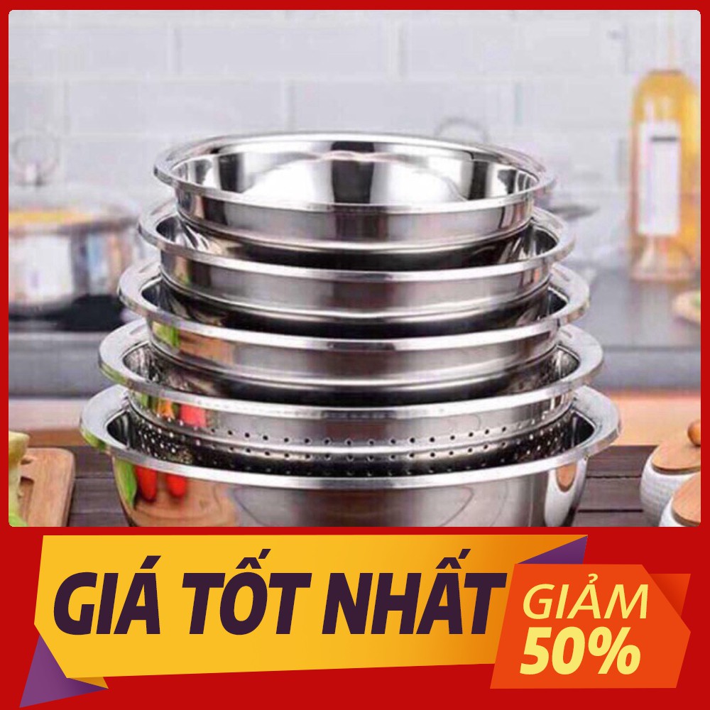 Set 5 tô, rổ inox xuất Nhật hàng siêu đẹp