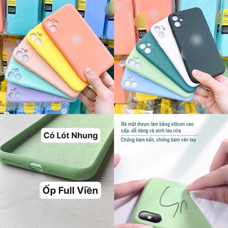 ốp lưng chống bẩn dẻo full viền bảo vệ camera có lớp lót nhung
