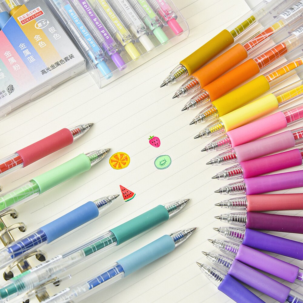 Set 6 Bút Gel Nhiều Màu Ngòi 0.5mm