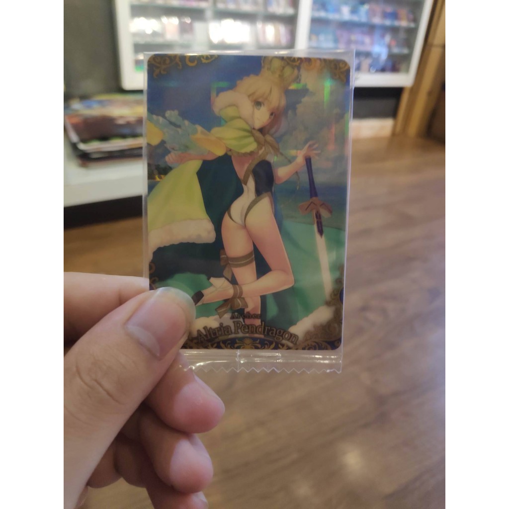 Thẻ bài sưu tầm bánh xốp Fate Grand Order FGO Altria pendragon SR - Secret Rare - Tặng bọc bài nhựa bảo quản