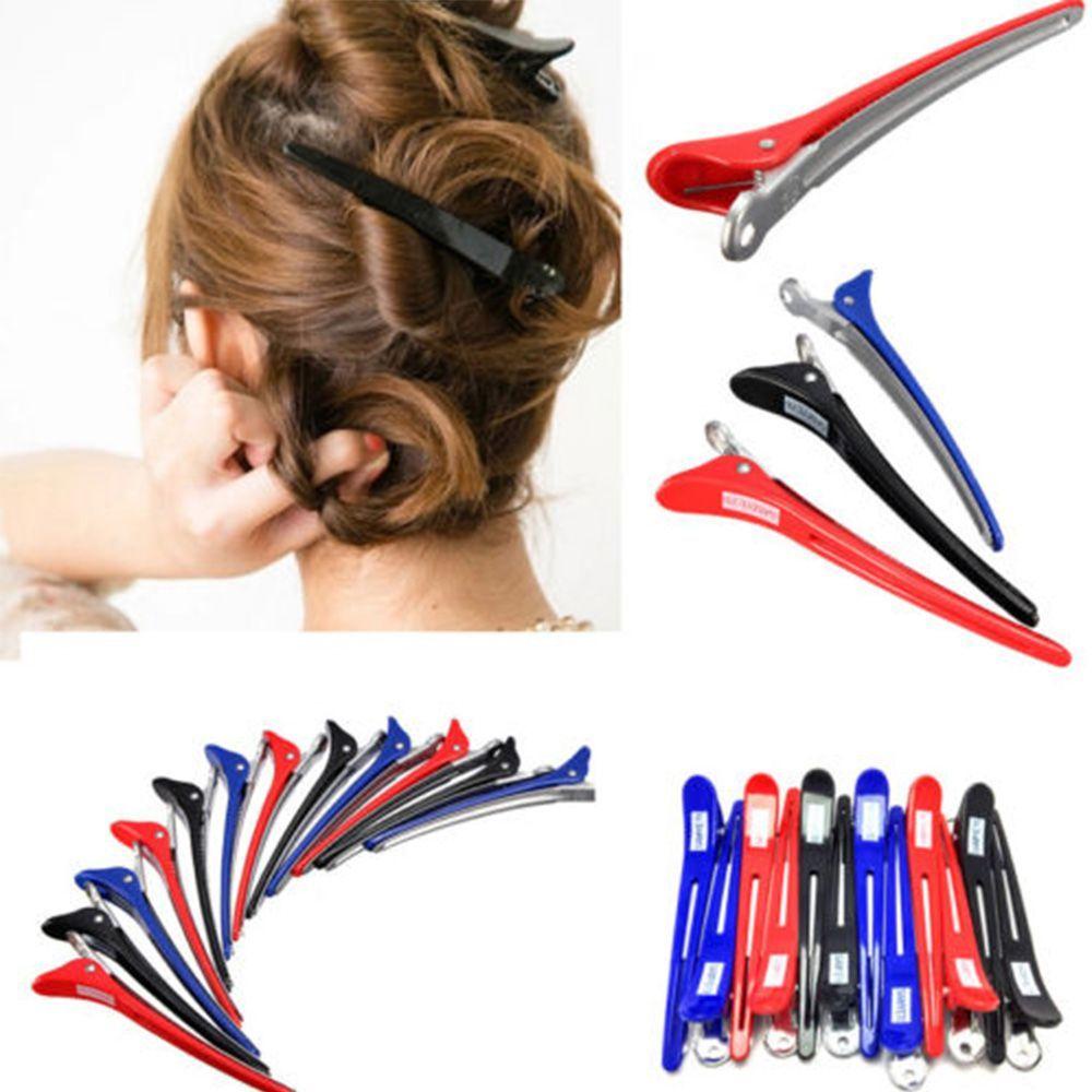 Set 12 Kẹp Tóc Bằng Nhựa Và Nhôm Tiện Dụng Cho Salon Làm Tóc