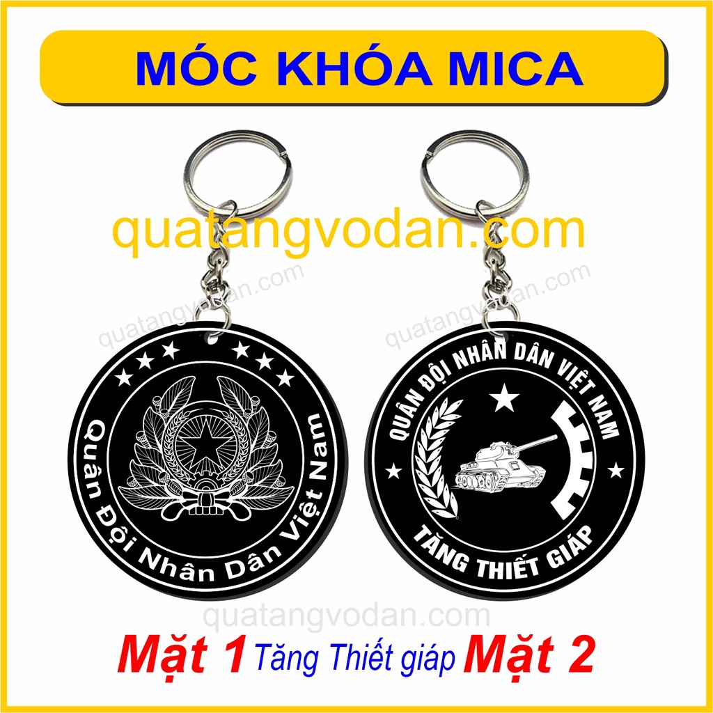 Móc khóa mica logo QĐ