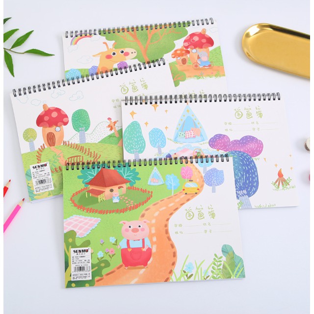 Sổ Vẽ Ký Hoạ Gáy Lò Xo Cao Cấp A4 Sketchbook Gáy trên