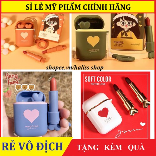 CỰC HOT 2021 - Set 2 son tai nghe - son airpod vỏ trắng kim cương siêu xịn- cực sang chảnh