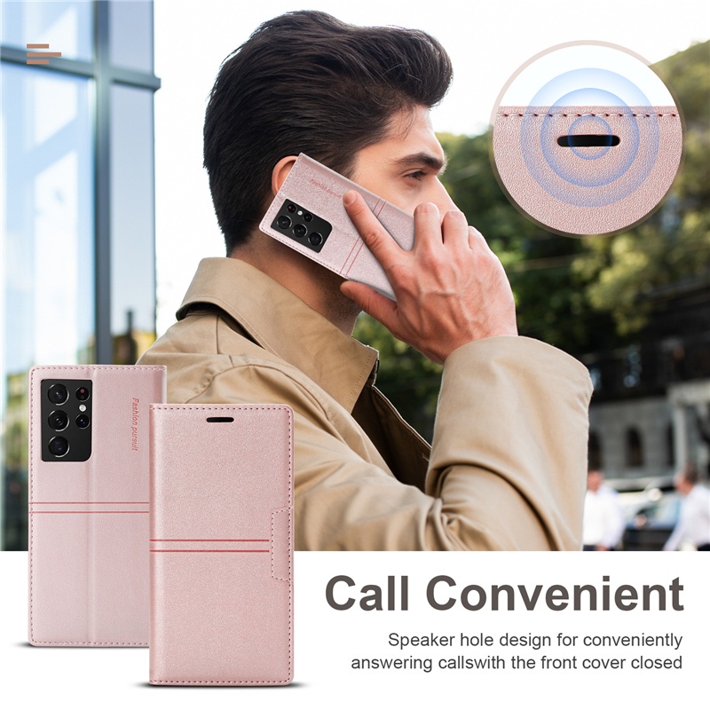Bao Da Điện Thoại Nắp Lật Từ Tính Có Khe Cắm Thẻ Thời Trang Cho Samsung Note 20 Ultra 10 Lite 9 8 S10 S9 Plus