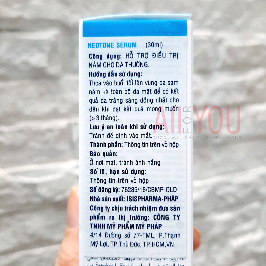 ISIS Pharma Neotone Serum 30mL - Tinh Chất Hỗ Trợ Giảm Nám, Tàn Nhang Cho Da Thường.