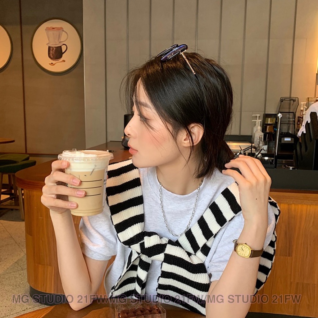Papaya Products MG STUDIO/ Khăn choàng đan len cotton nguyên chất nhỏ mùa xuân thu phong cách Hàn Quốc cho nữ