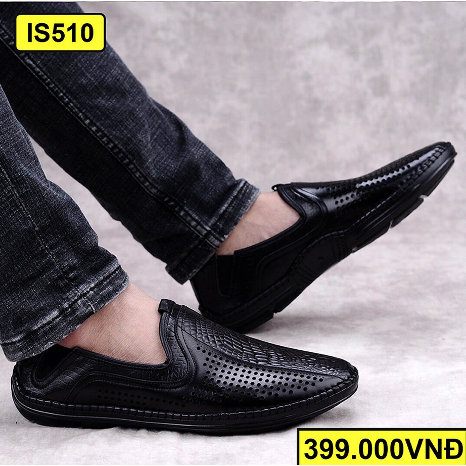 [XẢ HÀNG LẺ SIZE 399K] GIÀY NAM DA BÒ THẬT XẢ KHO IS510