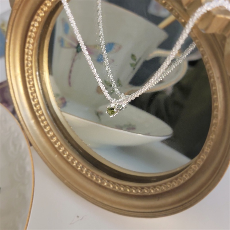 Vòng cổ Bạc 925 Mặt Hình Quả Ô Liu Xinh Xắn Cho Nữ