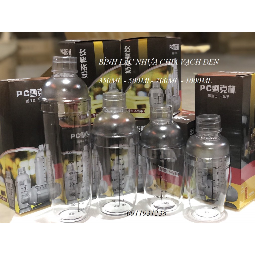 Bình Lắc Pha Chế Bình Lắc Nhựa 350ml 500ml 700ml 1000ml