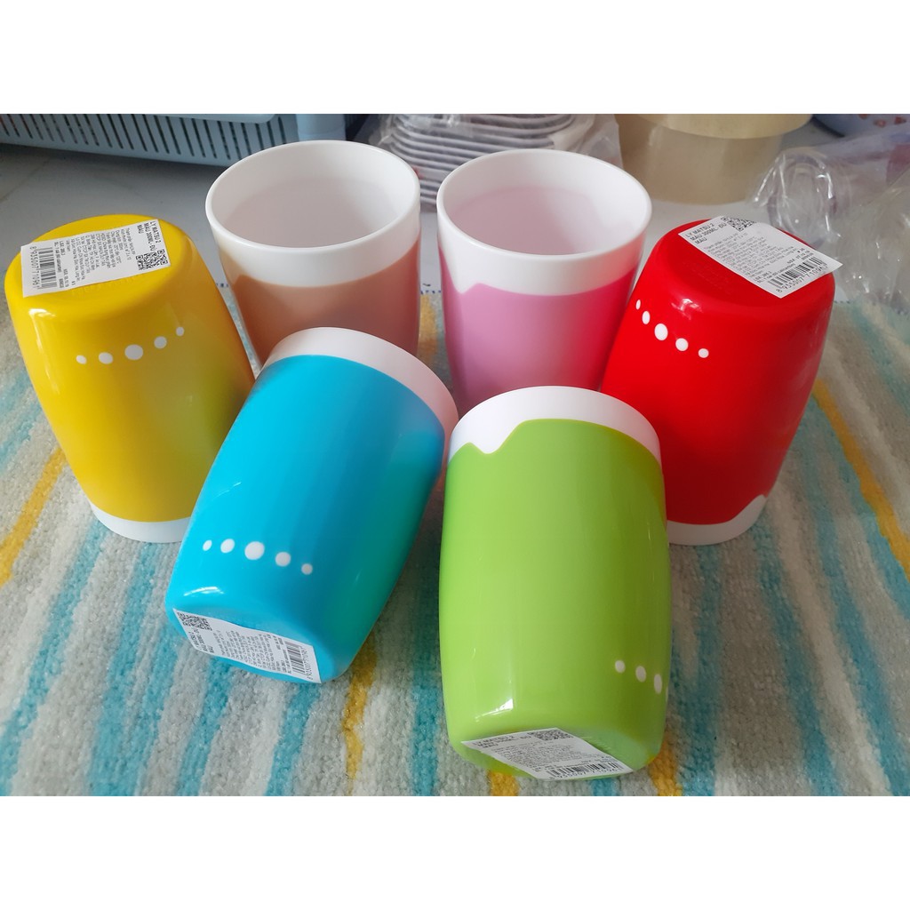 Bộ 6 Ly Nhựa 2 màu Cao Cấp MATSU Duy Tân dung tích 300ml - Kích thước Ø 7,3 x 10cm