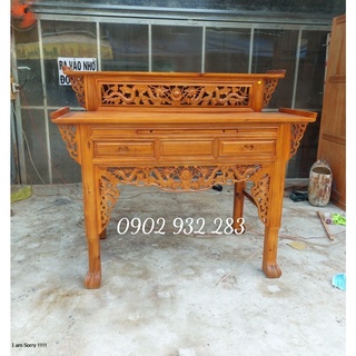 Bàn thờ gỗ thờ phật, gia tiên nhị cấp, bàn thờ 2 tầng 1m54 - Đồ Gỗ Mạnh Hùng