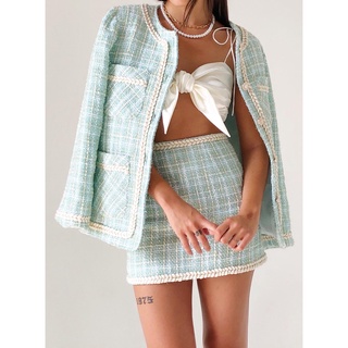 Set áo và chân váy tweed Nudieye - Forget-me-not Tweed Set