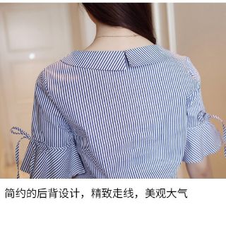 Áo sơ mi phối nút lệch vai kute