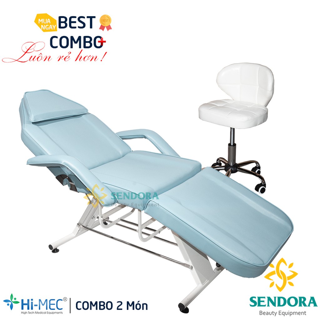Combo Bộ giường & ghế ngồi phun xăm, nối mi, tiêm filler nhập khẩu Hi-mec HMBB-8200