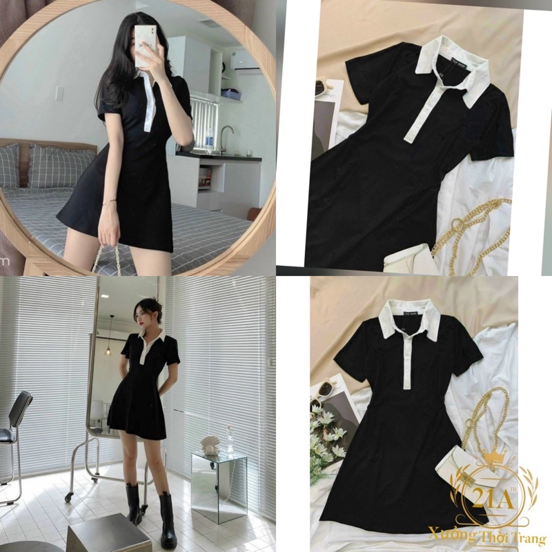 Đầm polo🧚mẫu mới🧚 đầm polo fom suông chất thun co giãn thoải mái