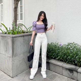 QUẦN JEANS SUÔNG BASIC ZAREEN JEA117 TRẮNG
