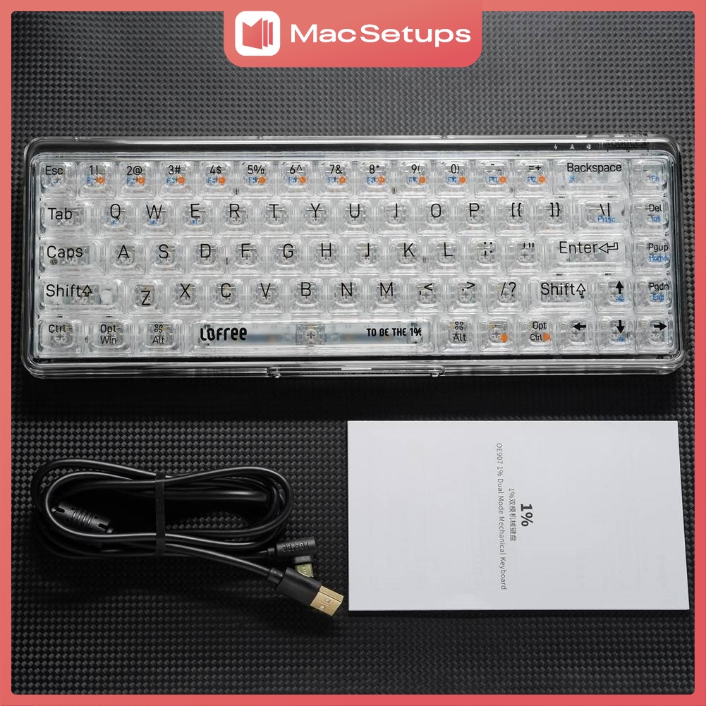 Bàn phím cơ Bluetooth Lofree trong suốt 1% Ice