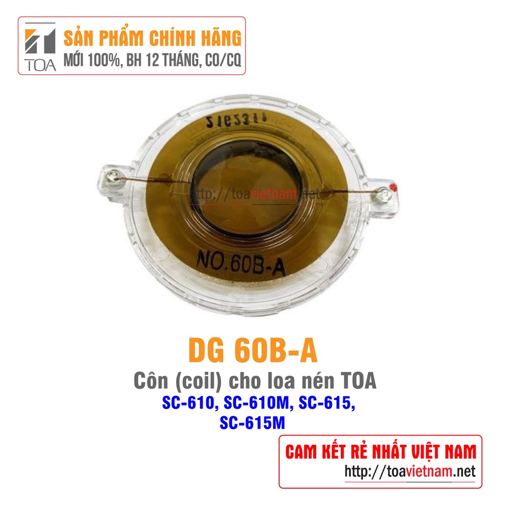 Màng loa, côn loa nén cho loa TOA SC-610, SC-610M, SC-615, SC-615M: TOA DG 60B-A