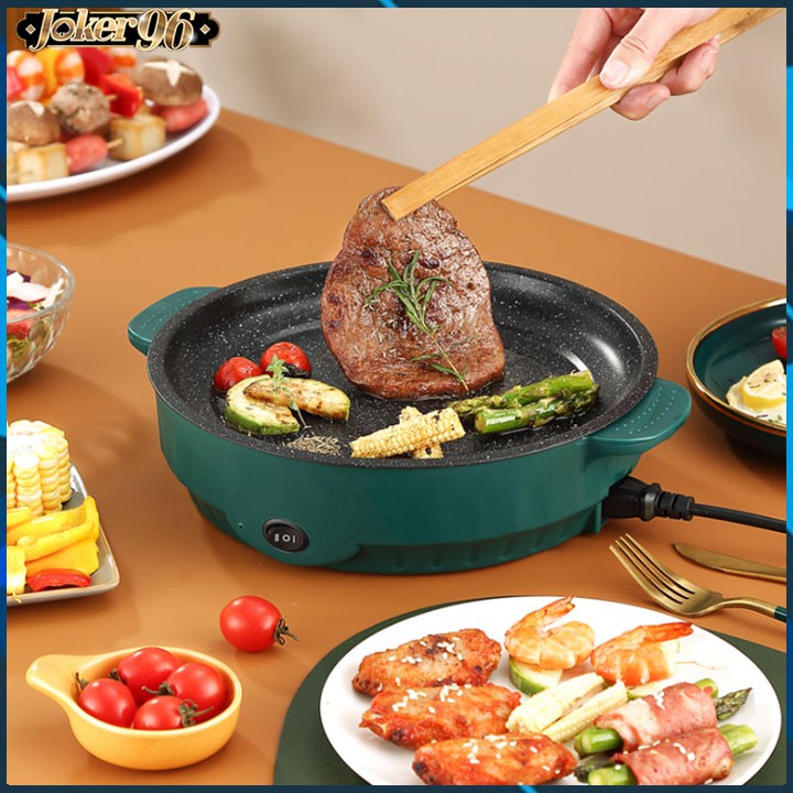 Bếp nướng không khói, Chảo điện đa năng 600w thiết kế phong cách BBQ Hàn Quốc