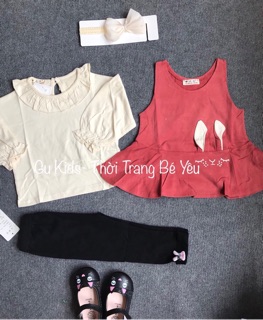 Sét áo nỉ tai thỏ 2 chi tiết